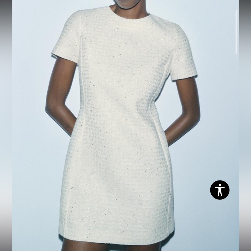 Zara NWT short structured tweed dress ZW Collection 4043/273